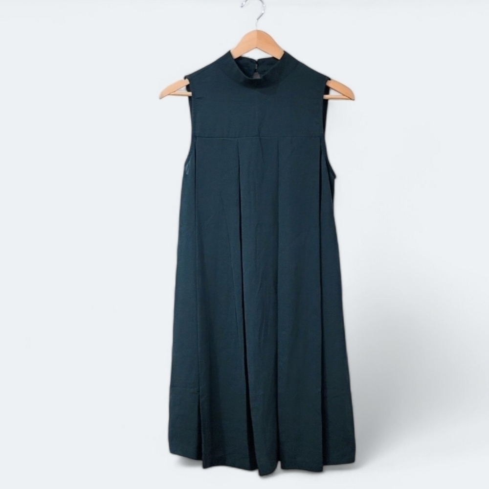 Forever 21 Green Dress Sleeveless High Collar Size XS